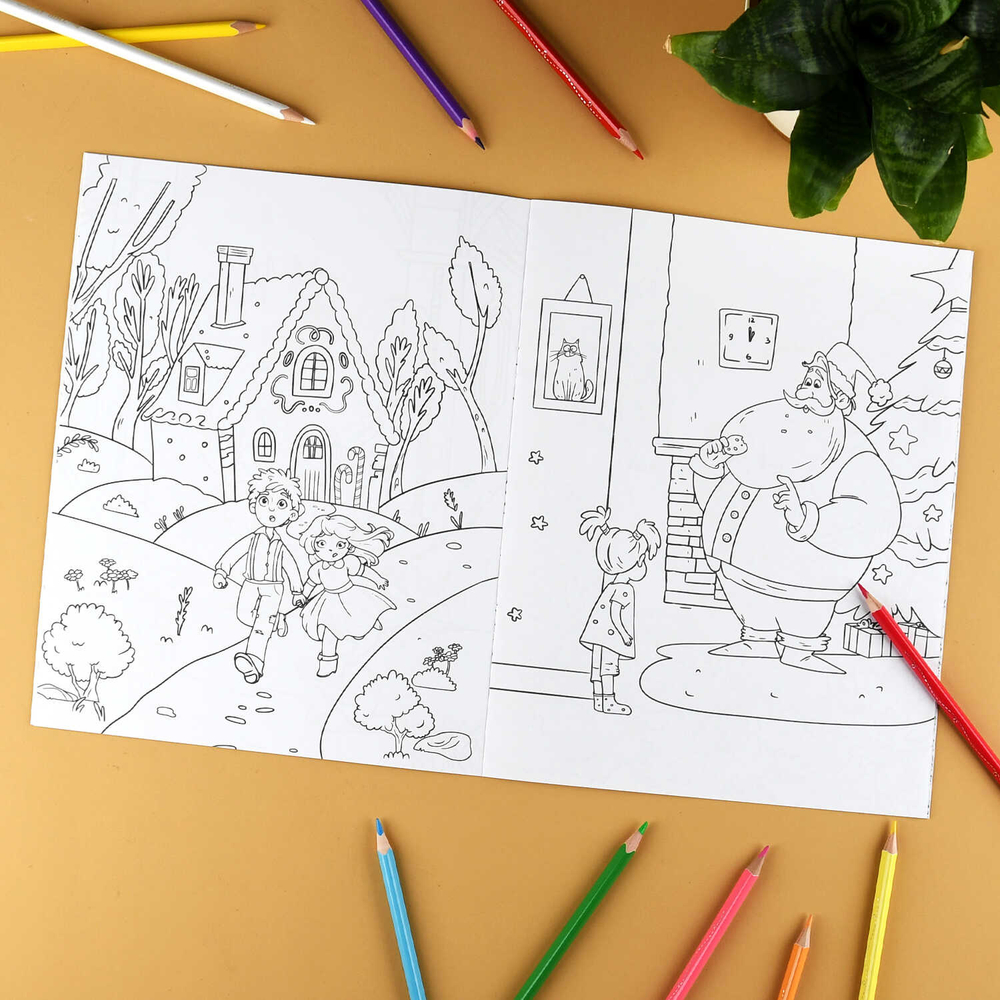 Книжка-раскраска для детей. Серия "Сказочная раскраска" арт. 72035 ВОЛШЕБНЫЕ ГЕРОИ /215х280 мм, 8 л., блок - офсет 100 г/м², печать в одну краску, обл - мелованный картон 200 г/м², мягкий переплёт (2 скобы),