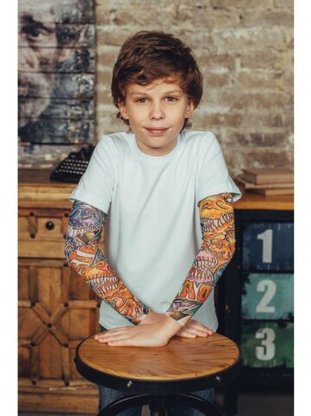 Футболка с тату рукавами модная стильная