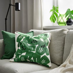 IKEA UNDERBLOMMA  (ИКЕА УНДЕРБЛОММА)  -  Наволочка, белый/зеленый, 50x50 см