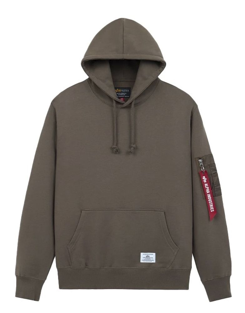 Толстовка Alpha Industries Utility Pocket Hoodie Espresso (Темно-коричневый) Толстовка Alpha Industries Utility Pocket Hoodie Espresso (Темно-коричневый)