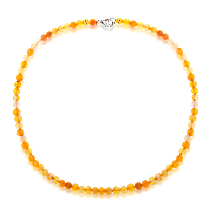 Бусы Агат, шар 0,6 см граненый, цвет желтый, 45 см