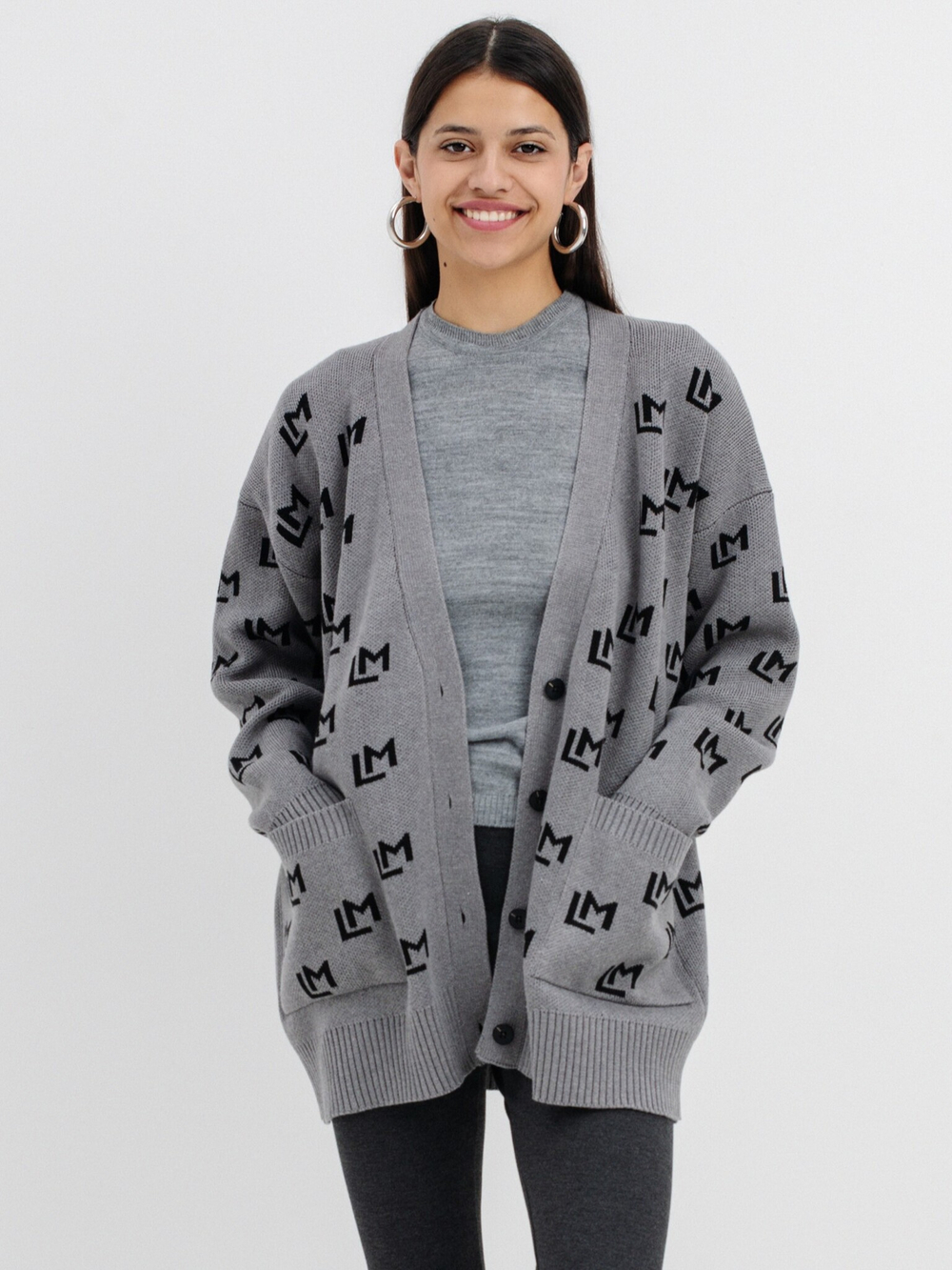 Кардиган вязаный с лого ML