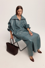 Юбка А-силуэта из экокожи