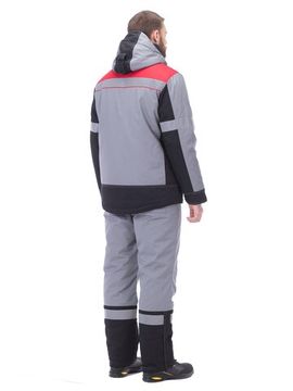Костюм зимний "Виват NEW" полукомбинезон (серый/красный/черный)