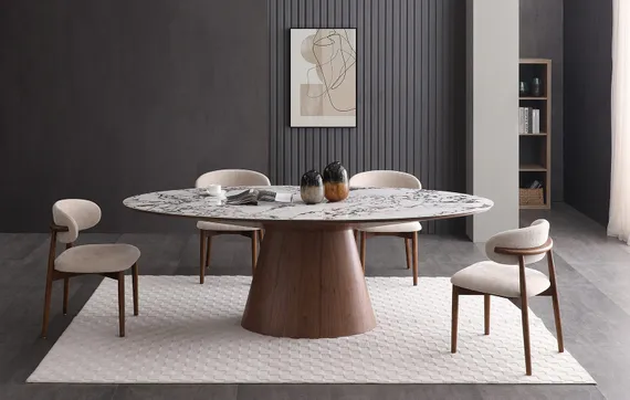 Стул Ando бежевый, ножки орех