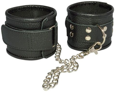 Кожаные черные оковы на липучках (Цвет: черный)