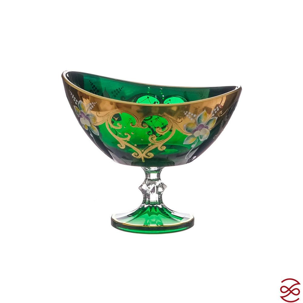 Конфетница на ножке зелен. AS Crystal 21 см (1шт)