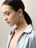 Кафф "Bubble mini" с горным хрусталем Silver