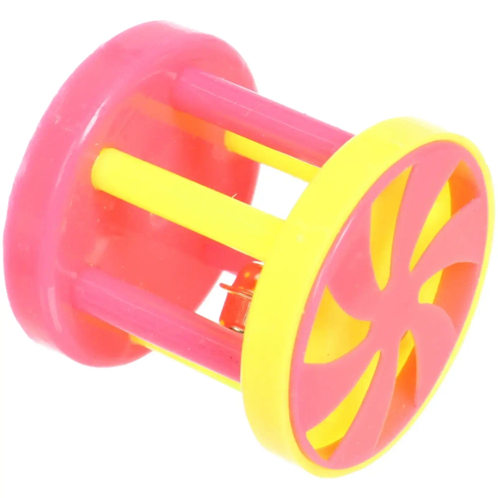 Игрушка для кошек «ИГРУЛИК», c колокольчиком, микс 2 цвета, d-4см, ( пакет с подвесом)