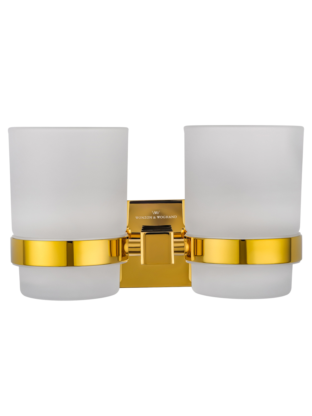 Два стакана для зубных щеток с держателем WONZON & WOGHAND POLO, Темное золото (WW-8928-DG)
