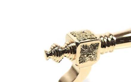 Ручка дверная скоба Куб полностью латунная основания квадрат