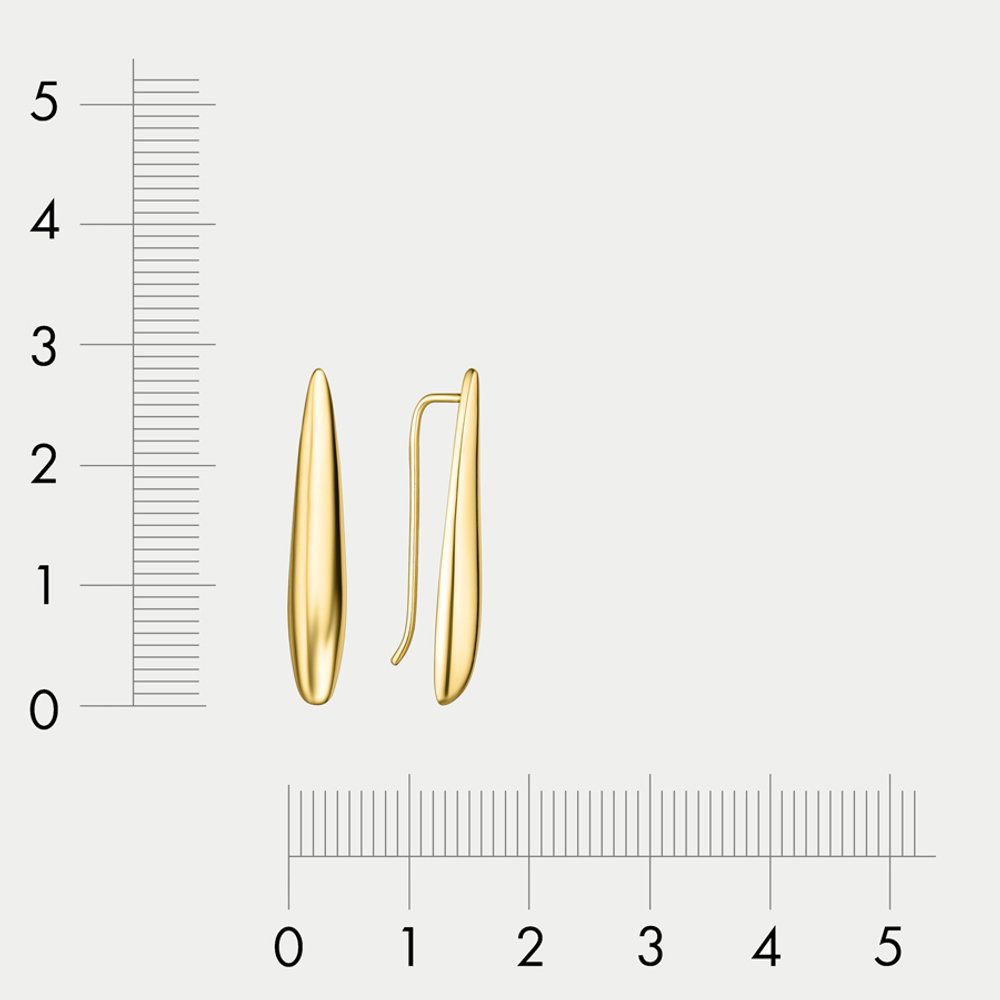 Серьги-зажимы женские из желтого золота 585 пробы без вставок (арт. 025212-4000)