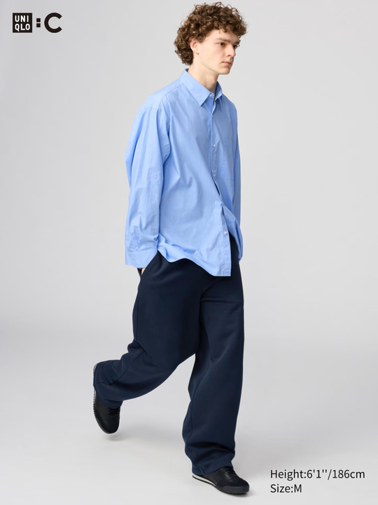 UNIQLO БРЮКИ ШИРОКОГО КРОЯ, ТЕМНО-СИНИЙ