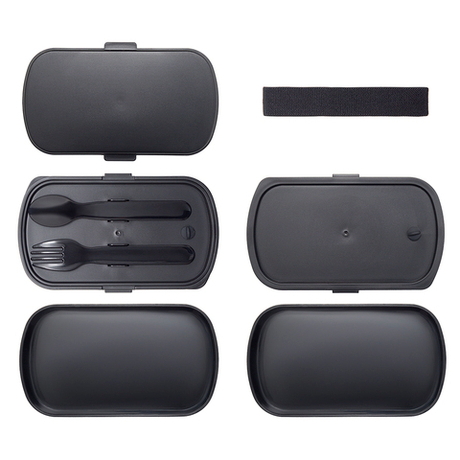 Ланч-бокс с приборами 1л Smart Solutions Food Time черный