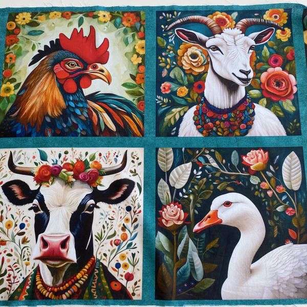 ДЕРЕВЕНСКИЕ ЛЮБИМЦЫ #3, купон, 100% хлопок Handmade Fabrics 2