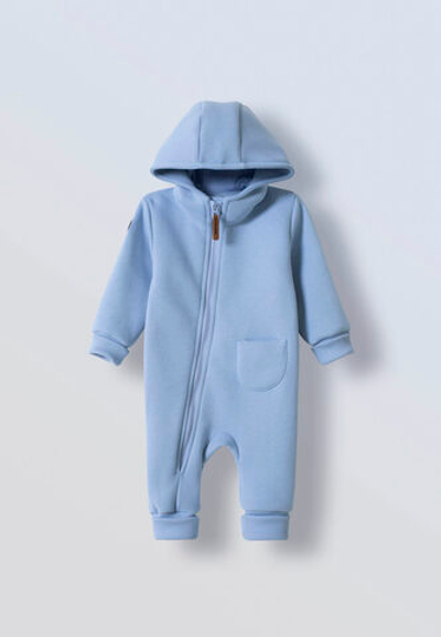 Комбинезон из футера утепленный (голубой) открытые ножки