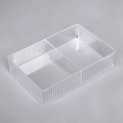 Органайзер - контейнер для хранения «ЭДЭЛЬ», прозрачный, два отделения, 25*17*5см