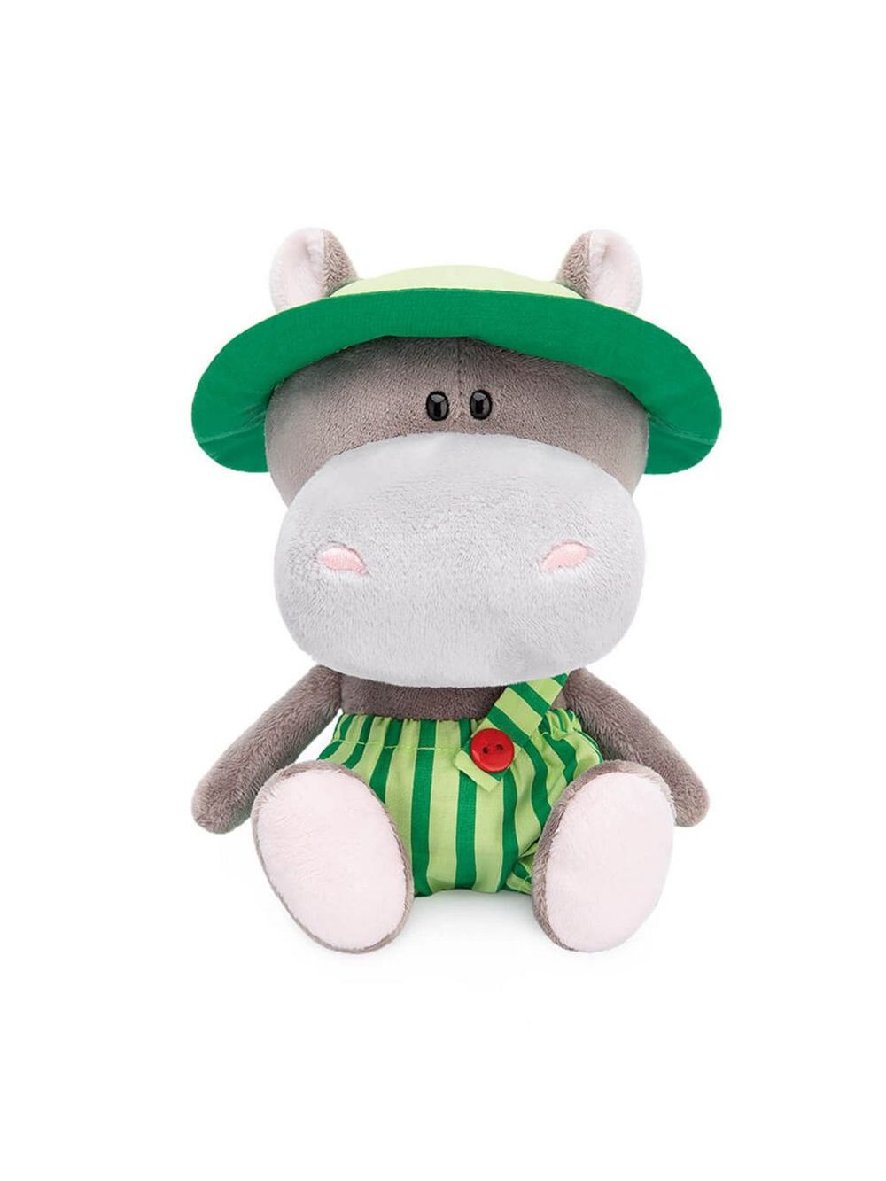 Мягкая игрушка Бегемотик Бапото в комбинезоне и панамке (15 cm), в коробке
