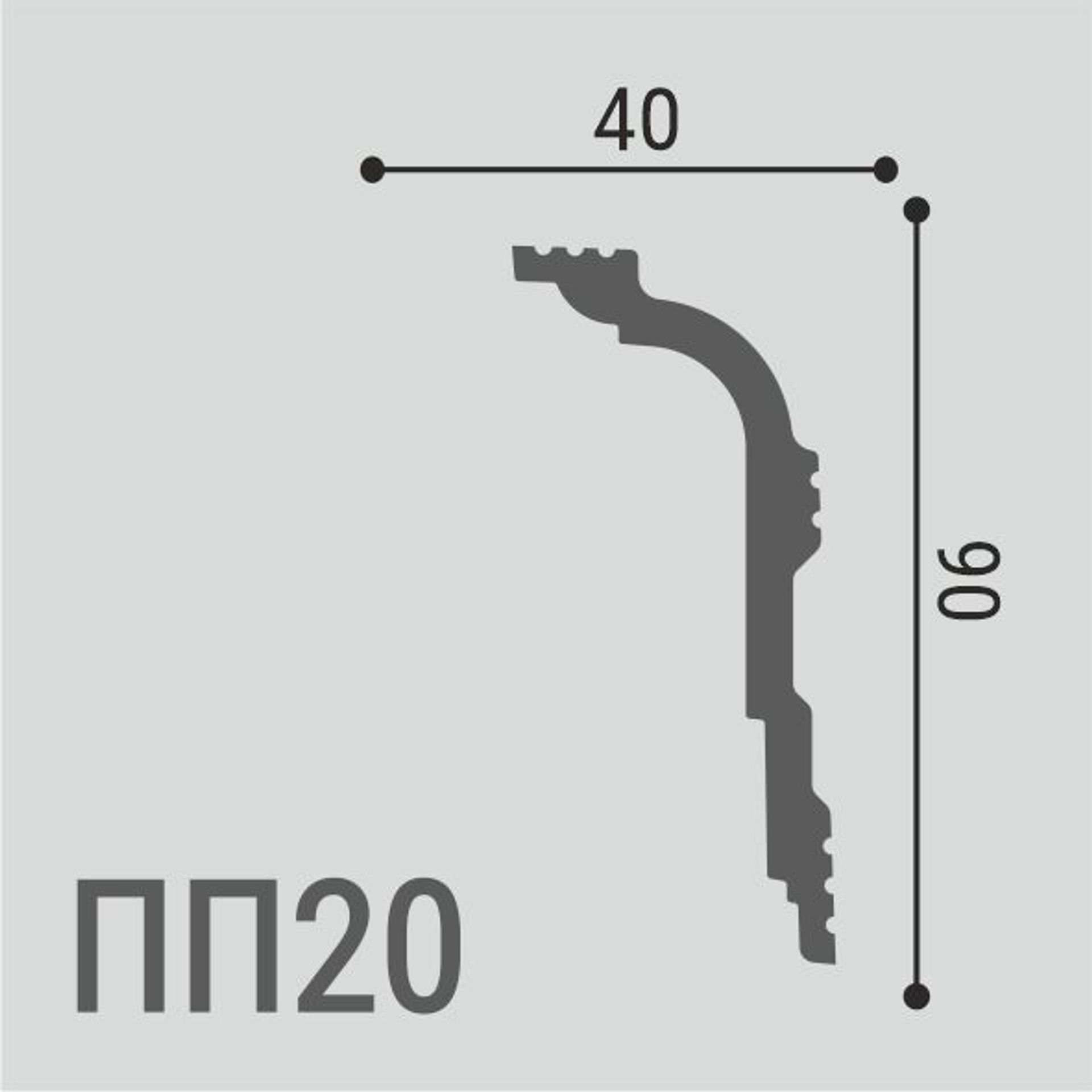 Карниз XPS POLYMER ПП 20 90/40