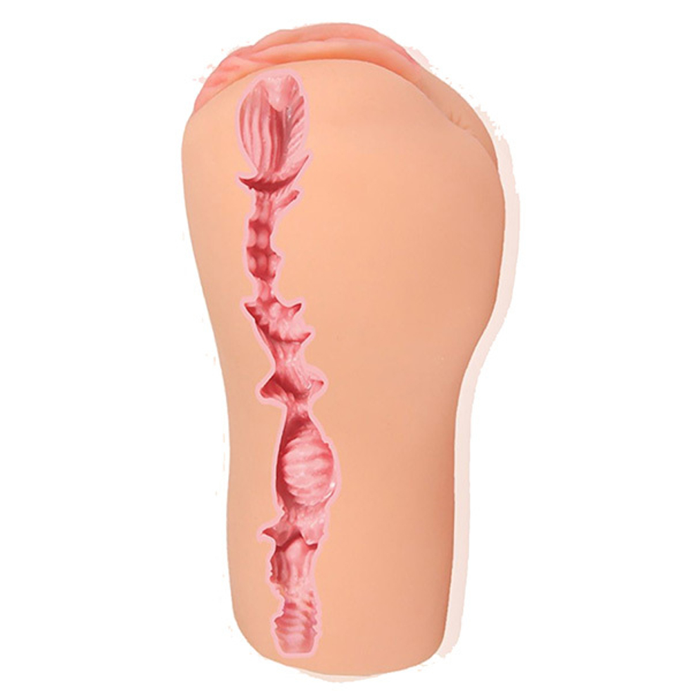 Телесный вибромастурбатор-вагина 19см с рельефом Kokos Emily