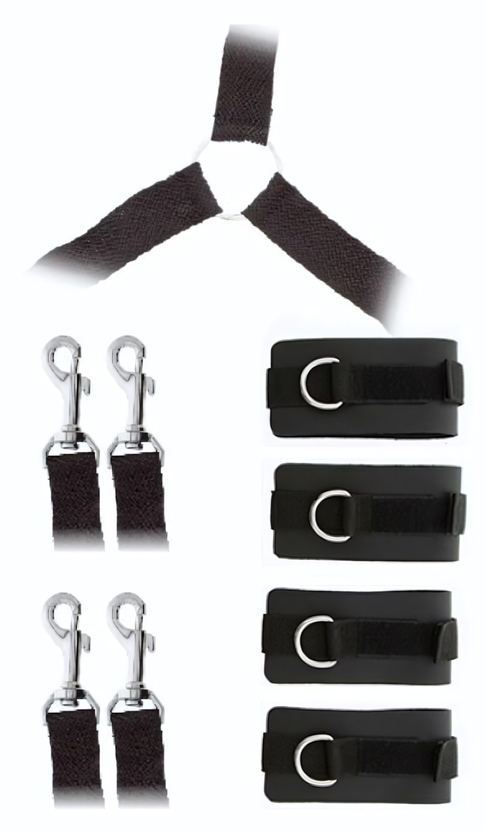Комплект наручников и поножей LUXURIOUS BED RESTRAINT CUFF SET (Цвет: черный)