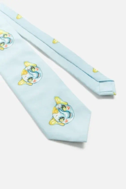 ZARA X HARRY LAMBERT, ГАЛСТУК С ПРИНТОМ, НЕБЕСНО-ГОЛУБОЙ