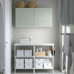 Комбинация для ванной - IKEA ENHET, 123х63.5х207 см, белый/серо-зеленый, ЭНХЕТ ИКЕА