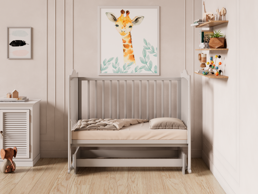 Кровать Incanto PL с мишкой, универсальный маятник, цвет серый