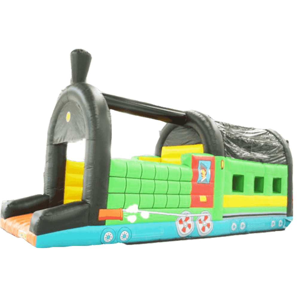 Коммерческий надувной батут "Поезд" с крышей