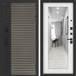 Входная дверь Бункер BN-15 - Зеркало 18  Белое дерево