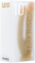Телесный анально-вагинальный фаллоимитатор Realistic Double Cock 10 Inch - 25,5 см. (Цвет: телесный)