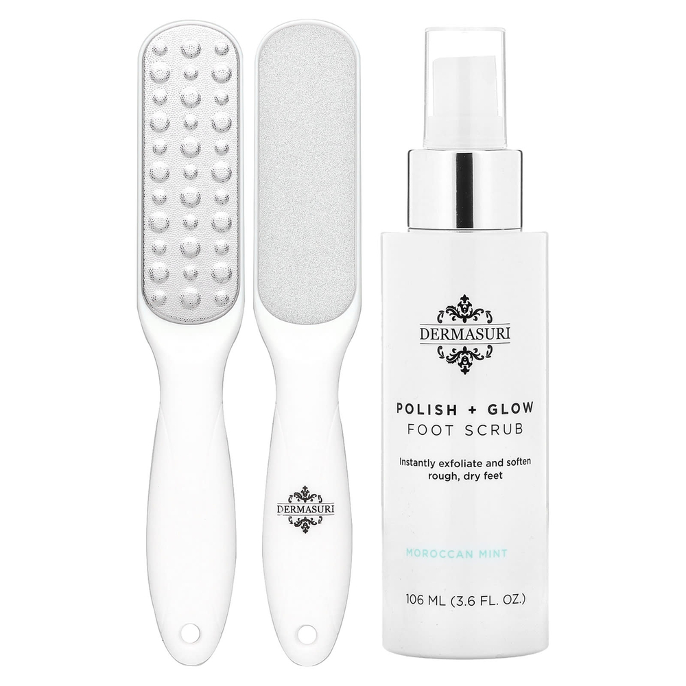 Dermasuri, двухэтапный скраб для ног глубокого отшелушивания, 1 набор
