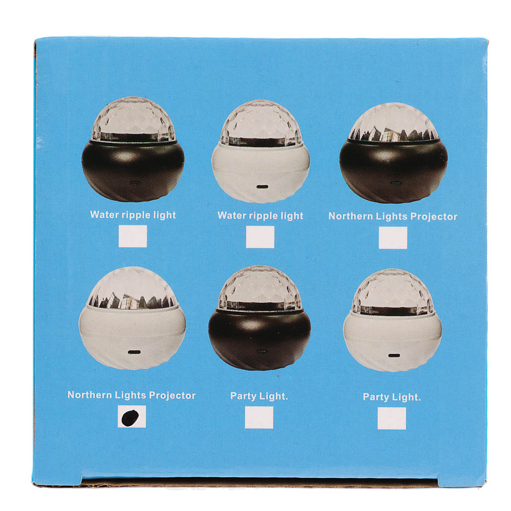 Светильник-ночник проектор неба BY Сфера, 3W, USB, пульт ДУ, D9×8 cм, пластик, белый