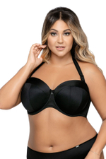 Бюстгальтер-балконет с гладкими чашками без отделки (Размер: 70F) (Цвет: черный)
