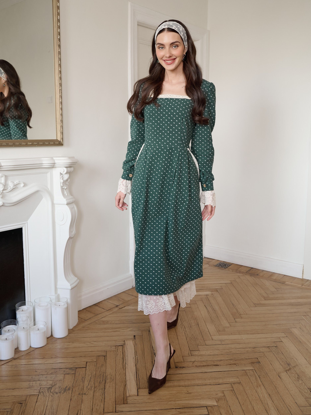 Платье длинное кружевное