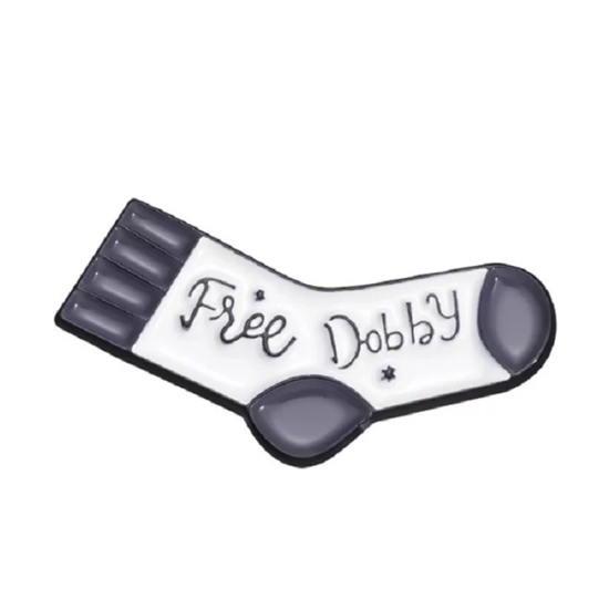 Значок металлический Гарри Поттер "Свободу Добби", р-р 1,4х2,9см