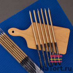 Набор свечей для торта «Престиж» (золотой металлик, 15 см) 6 шт