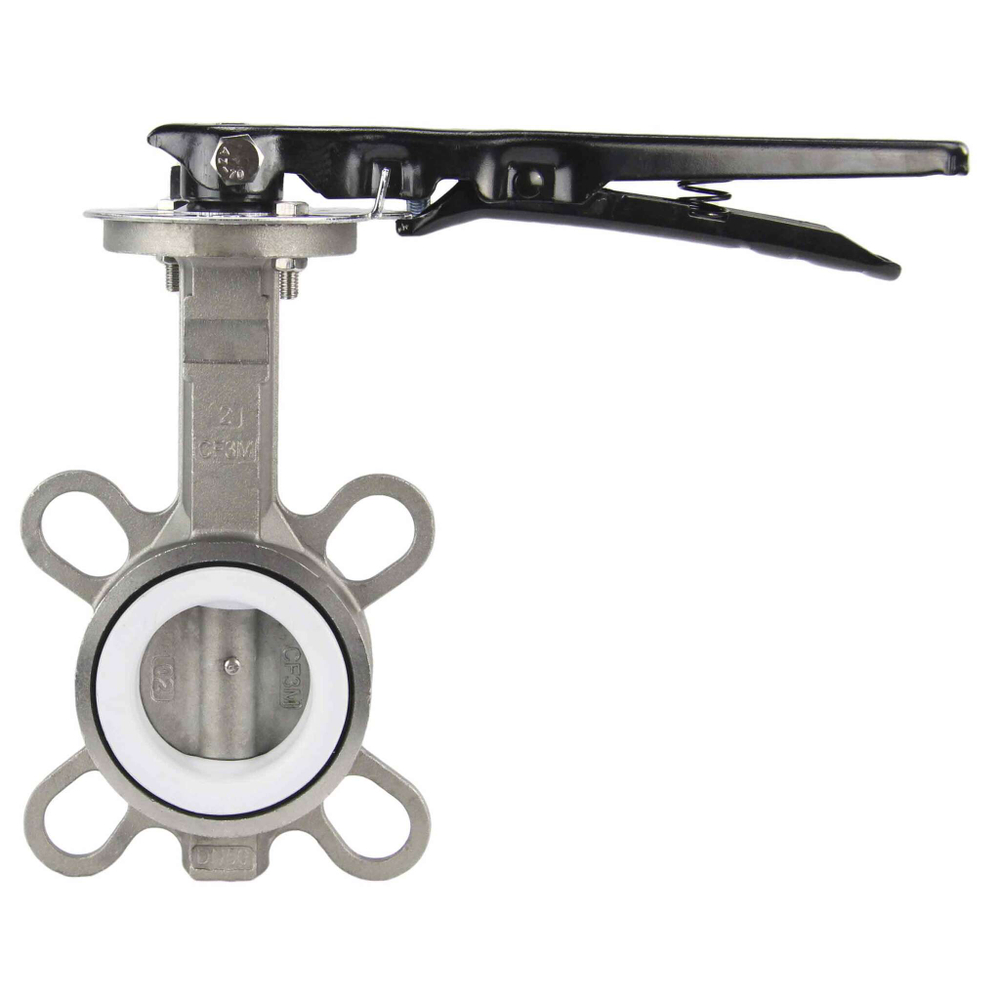 Water Butterfly Valve Elephant 316L-316L-PTFE 232PSI, body and disk material - stainless steel 316L, seal - PTFE, handwheel operated