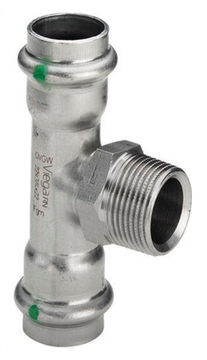 Тройник пресс Viega Sanpress Inox 18x3/4"x18 НР с SC-Contur нерж. сталь (серия 2317.1) арт. 445973