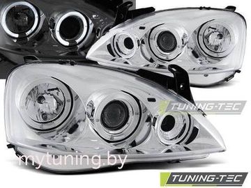 Передние фары Angel Eyes для Opel Corsa C (00-06) Chrome