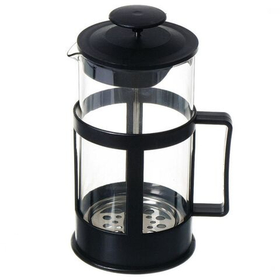 Френч-пресс 1 л, стекло, пластик, чер