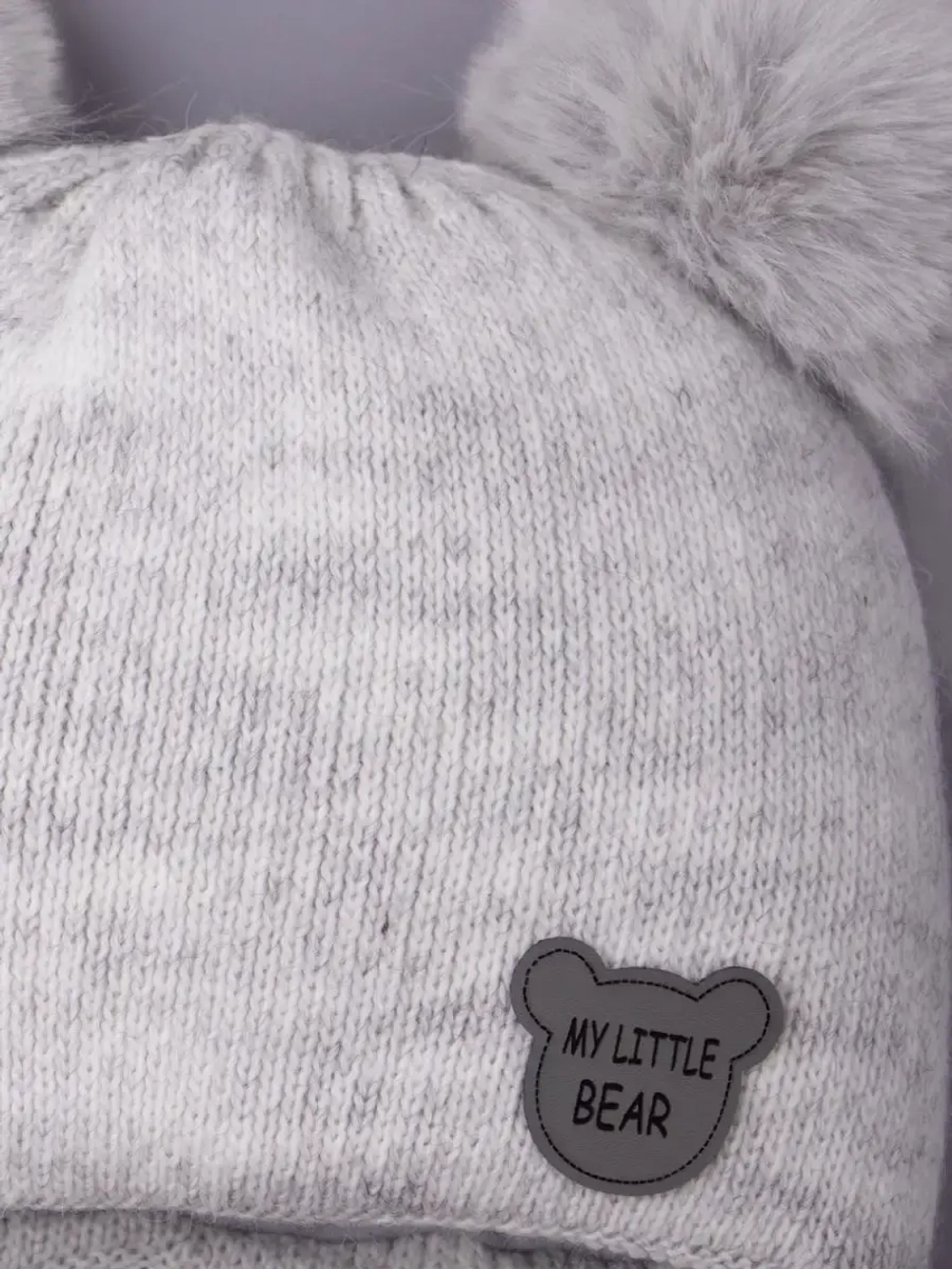 Шапка детская зимняя вязаная с ушками