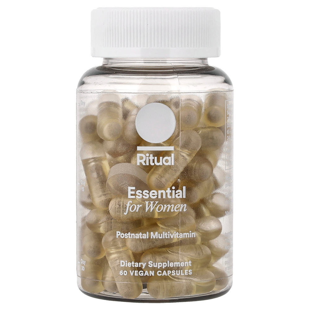 Ritual, Essential for Women, мультивитамины для послеродового периода, со вкусом мяты, 60 веганских капсул