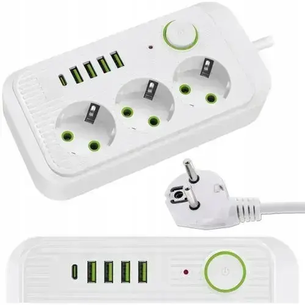 Сетевой фильтр/Удлинитель 3 метра/Белый