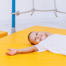 Мягкий щит (мат) тройной 1,5м (голубой/желтый)