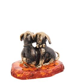 Народные промыслы AM- 297 Фигурка «Щенята» (латунь, янтарь)