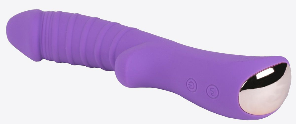 Фиолетовый вибромассажёр с рёбрышками Ribbed - 18 см. (Цвет: фиолетовый)