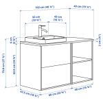 Тумбы для ванной - ÄNGSJÖN / BACKSJÖN/АNGSJОN / BACKSJОN  IKEA/ ЭНГСЬЕН / БЭКСЬЕН ИКЕА,  102х71 см , белый/коричневый