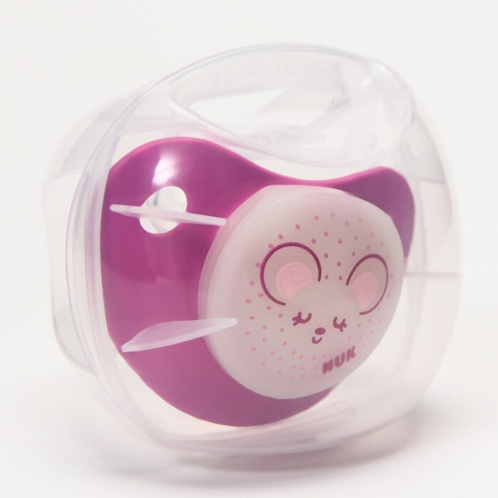 7454833 Соска-пустышка ортодон., силикон, от 0 мес., NIGHT&DAY, в контейнере «Мышка»