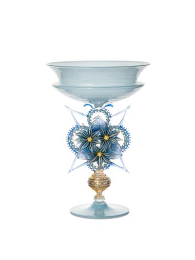 Кубок с 2 цветками - Голубая Филиграна